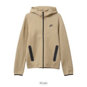 Nike Sportswear Tech Fleece Windrunner Full-Zip beige / Khaki Hoodie, Size XL
